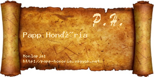 Papp Honória névjegykártya